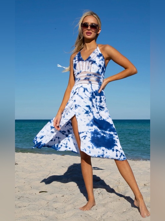 Seaspice Dresses & Skirts - Seaspice Resort Wear Blue and White Tie-Dye Smocked Maxi Dress
NWT